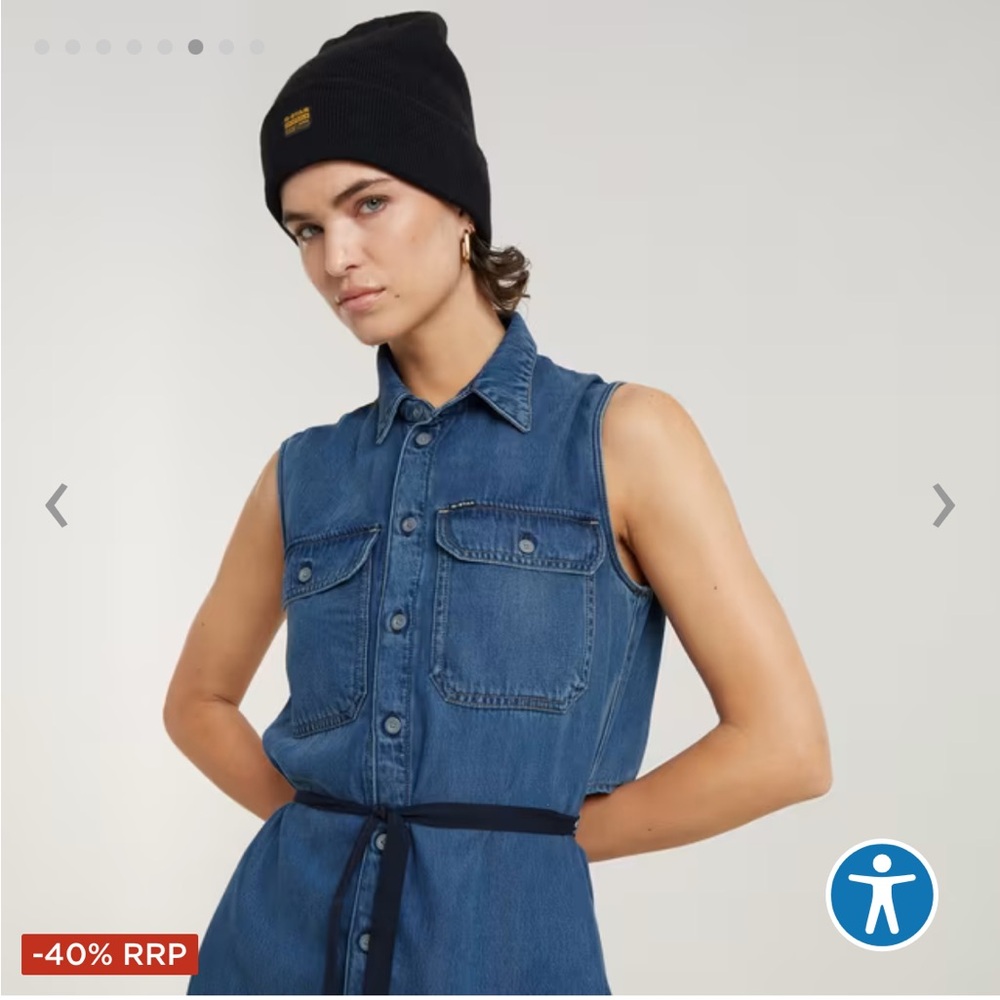 G-Star • Women’s Medium Blue Soft Cargo Dress XS NWT - Picture 3 of 7